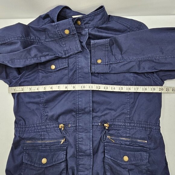 LL Bean Womens Utility Jacket M P Blue Field Military Chore Safari Barn Gorpcore - Picture 15 of 16